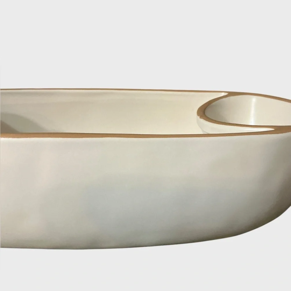 Rae Dunn “Bread & Butter” Matte White Ceramic Serving Bowl NWT